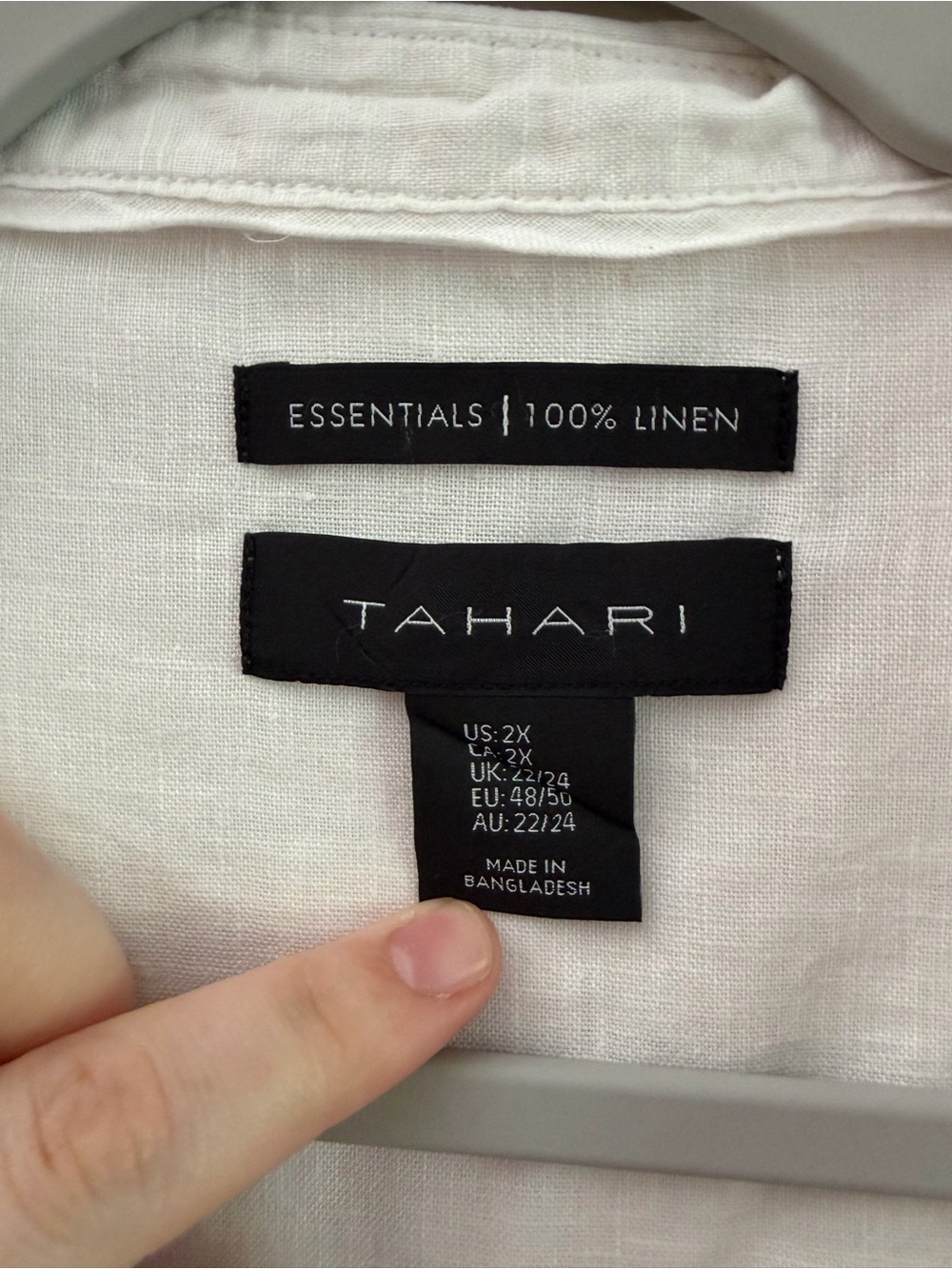 Tahari Coastal Old Money 100% Linen White Shirt Dress Tunic Size 2X Beach - Picture 8 of 15